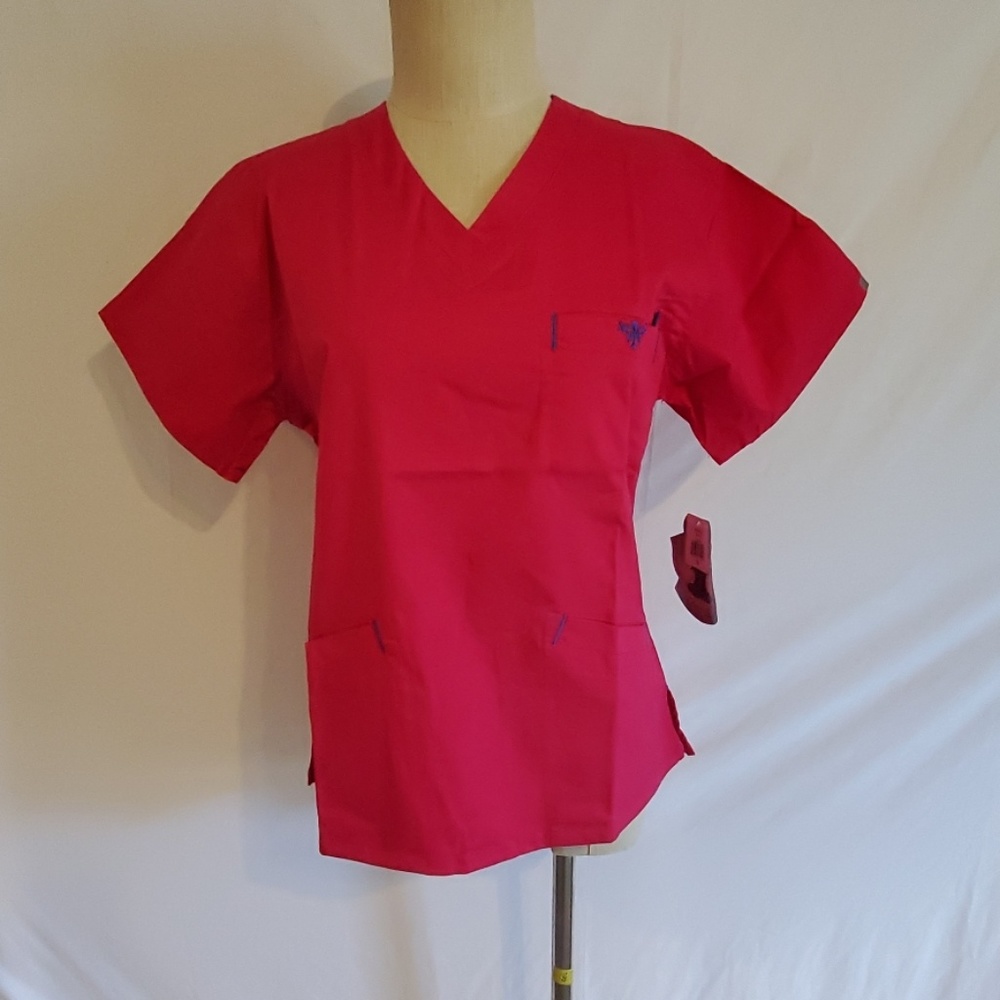 Med Couture Scrub top 8403 Crimson/blue gem
